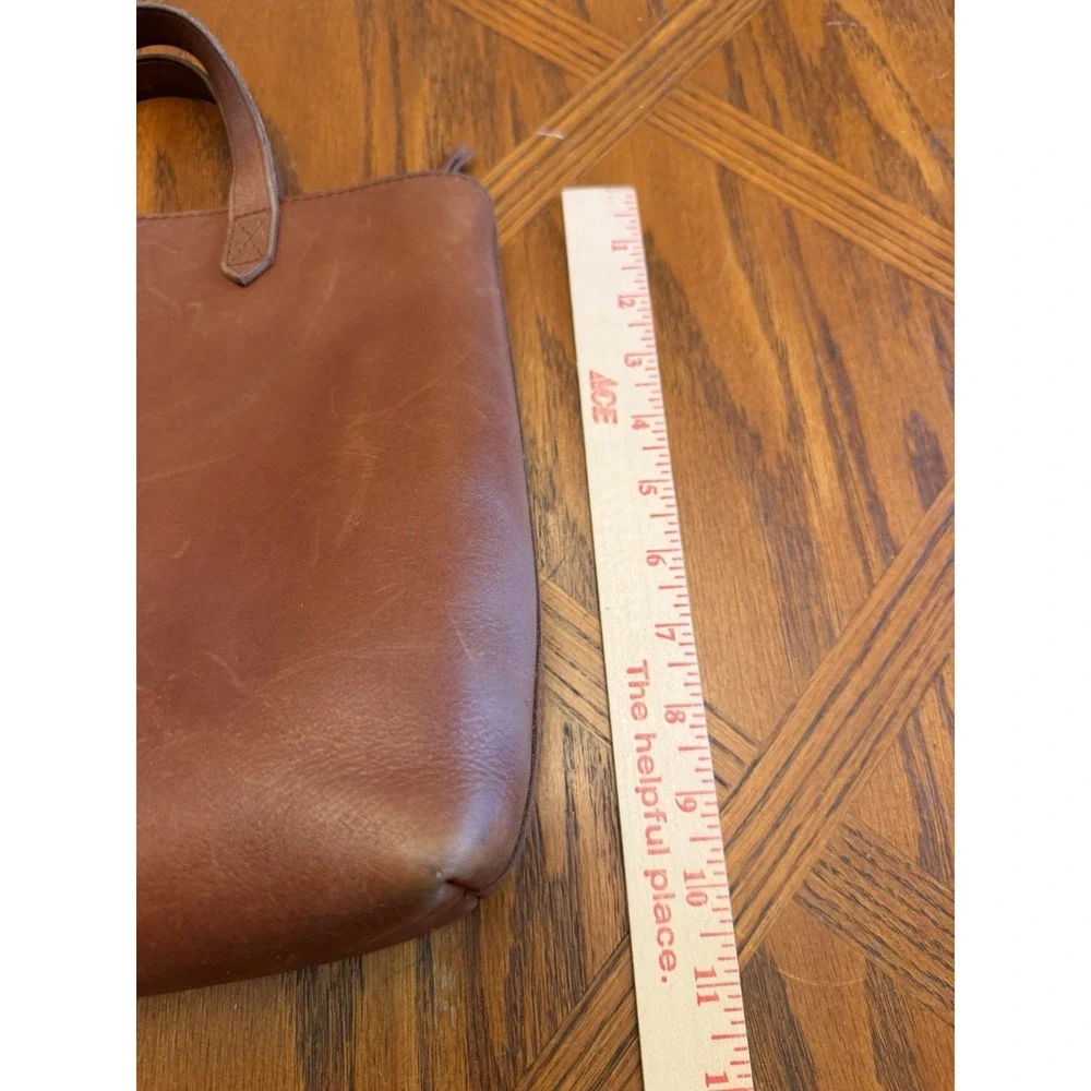 Madewell Leather Medium Size Tote Bag Brown Purse Handbag Basic No Big Strap